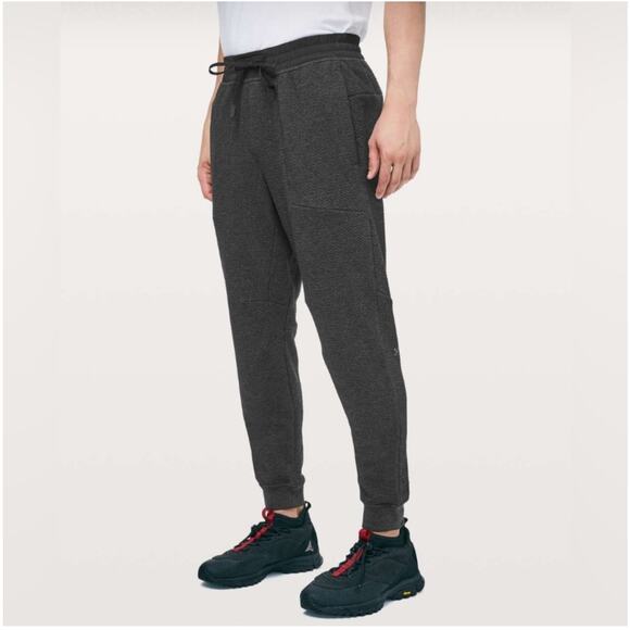 Lululemon Pants Mens Medium Gray At Ease Jogger Athletic Textured Training Gym - Picture 1 of 11